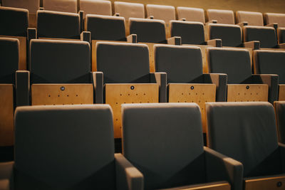 Full frame shot of chairs in auditorium
