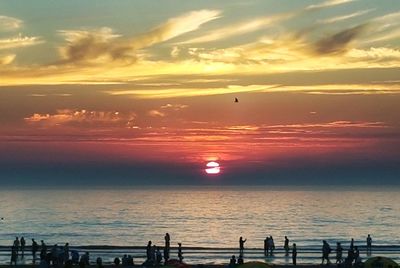 Dramatic sky over sea during sunset