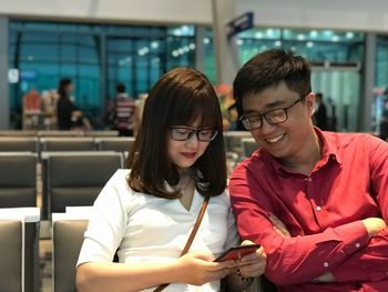 Portrait of a smiling young couple