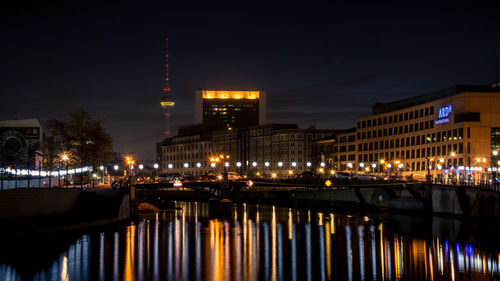 Illuminated city at night