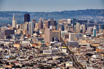 Aerial view of buildings in city