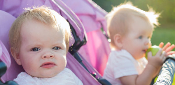 Portrait of cute baby girls