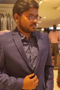 Young man looking at camera