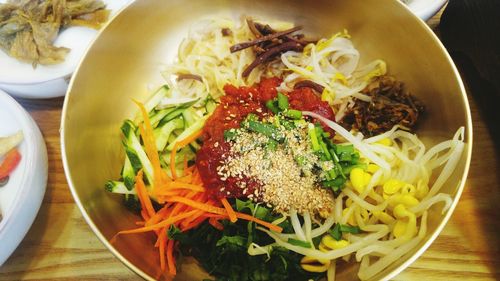 Close-up of food served in plate