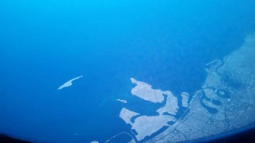 Aerial view of blue sky