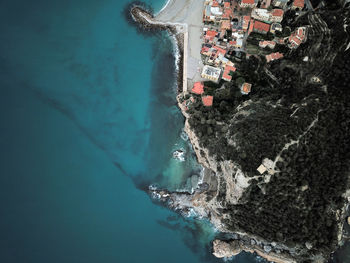 High angle view of sea against sky