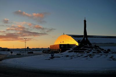 Built structure at sunset