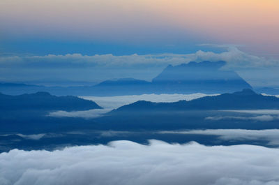 Aerial view of mountain range