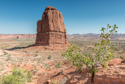 Old ruins against clear blue sky