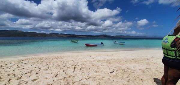 Scenic view of beach against sky