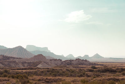 Scenic view of mountains against sky