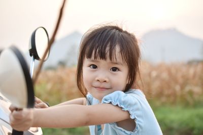 Close-up portrait of cute girl