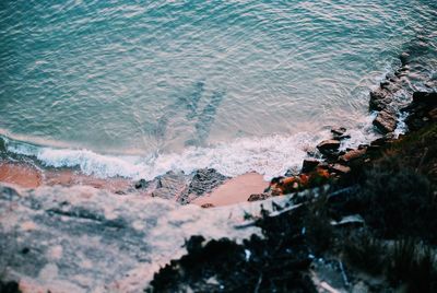 High angle view of sea shore