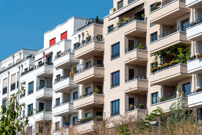 The facade of some modern apartment buidlings seen in berlin, germany