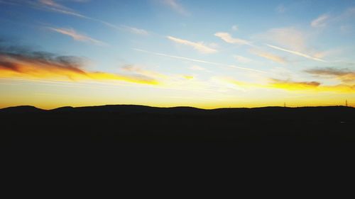 Silhouette of landscape at sunset