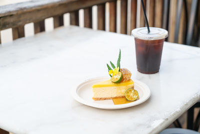 Close-up of food on table