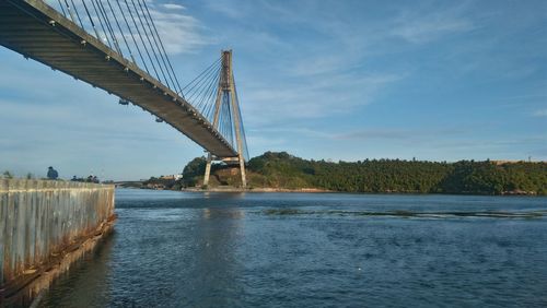 Bridge over river against sky