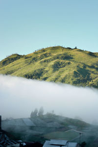 Scenic view of landscape against clear sky