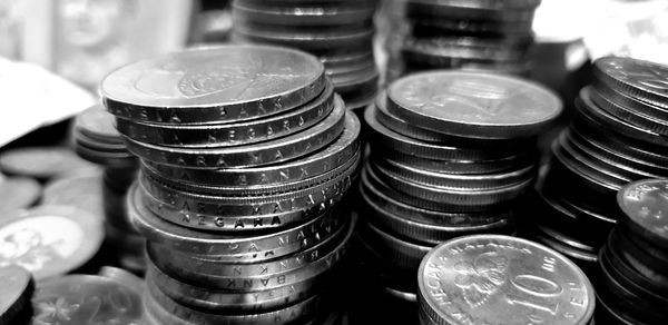 Full frame shot of coins