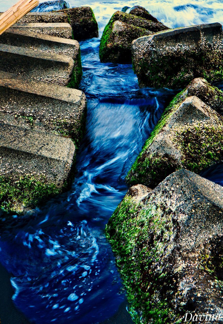 water, rock, motion, solid, rock - object, beauty in nature, nature, scenics - nature, no people, flowing water, long exposure, day, waterfall, flowing, blurred motion, river, moss, land, outdoors, stream - flowing water, purity, running water