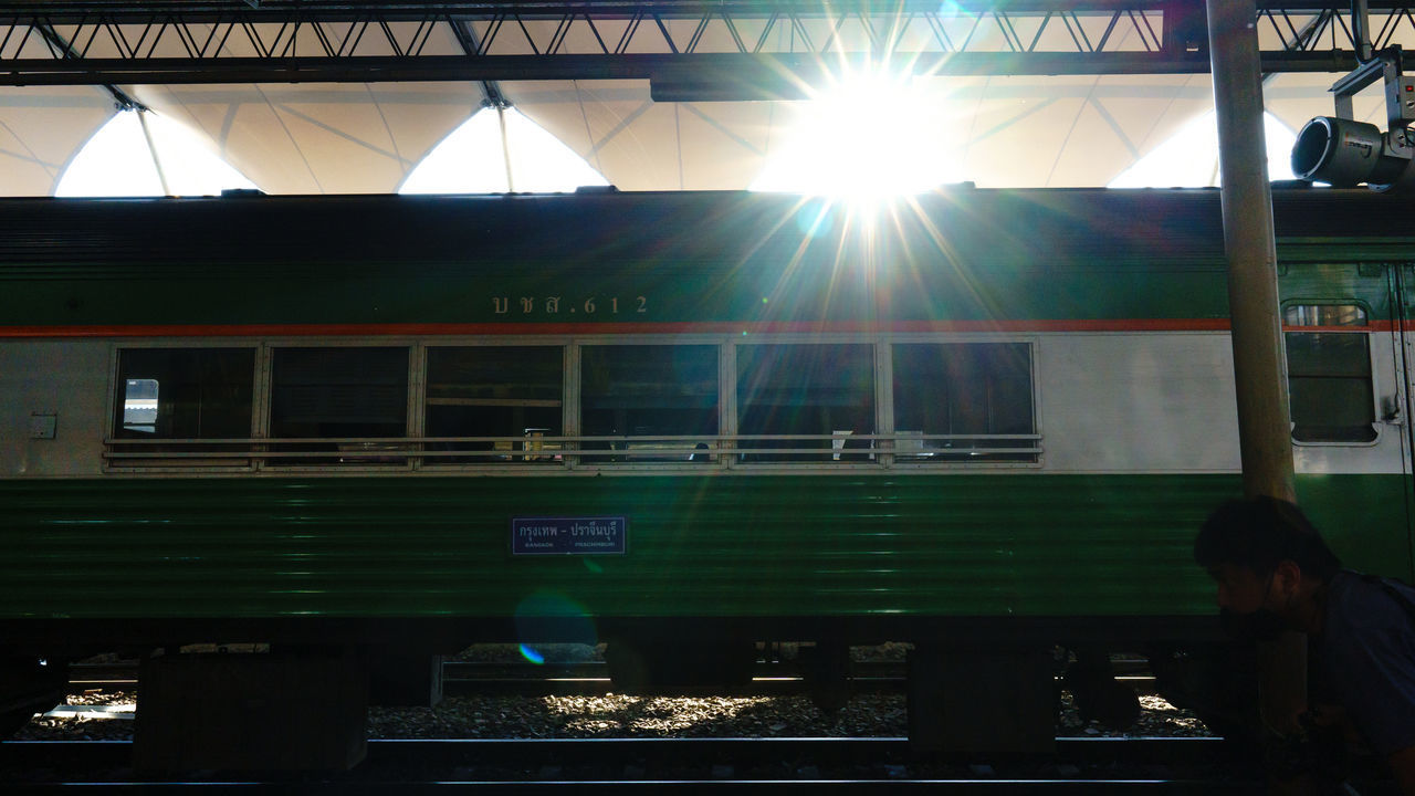 TRAIN IN RAILROAD STATION