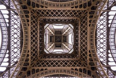 Directly below shot of eiffel tower