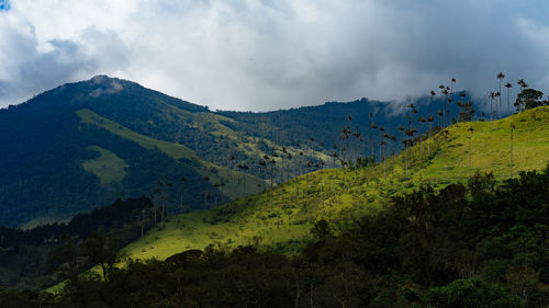 Scenic view of mountains against sky