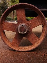 Close-up of rusty machine part