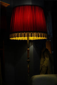Close-up of illuminated lamp at home