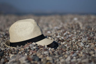 Close-up of stones on beach