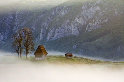 Scenic view of mountains against sky