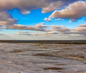 Scenic view of beach against sky