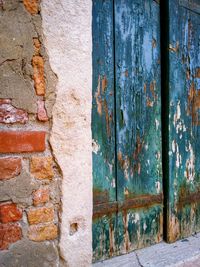 Close-up of old weathered door