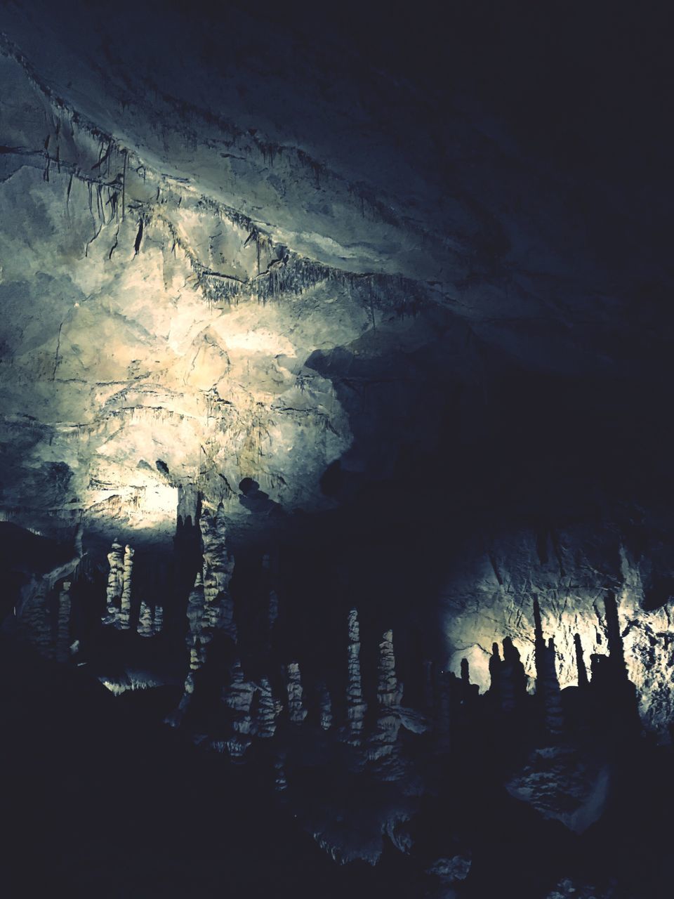 cave, rock formation, stalactite, geology, rock - object, nature, illuminated, beauty in nature, physical geography, no people, night, indoors, mountain