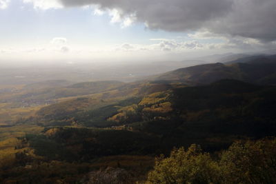 High angle view of landscape against sky