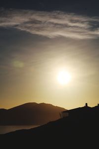 Silhouette of mountains at sunset