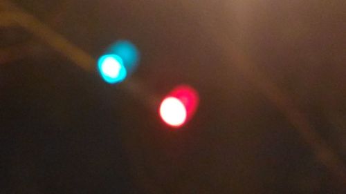 Defocused image of illuminated lights