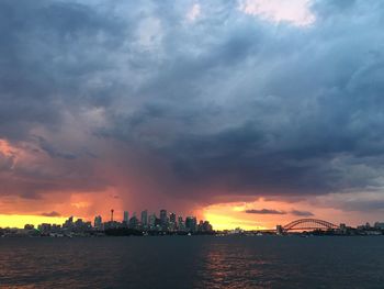 Scenic view of sea during sunset