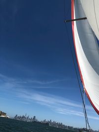 Low angle view of sailboat against sky