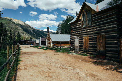 Rocky mountain ghost town of st. elmo with mountains in background in colorado.