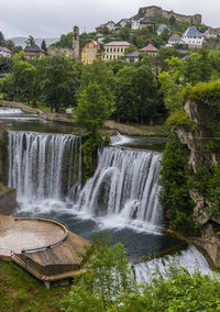 Scenic view of waterfall