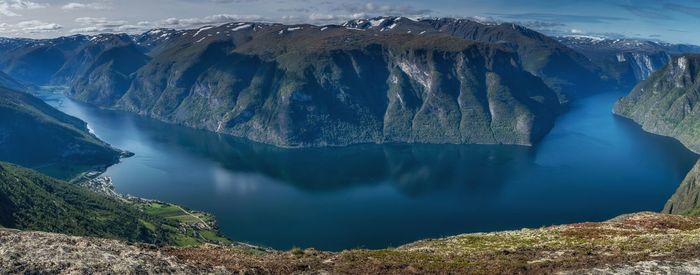 Panoramic view of mountain range