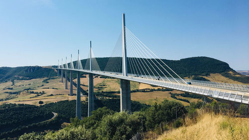 Wide angle view of the viaduc de millau in france