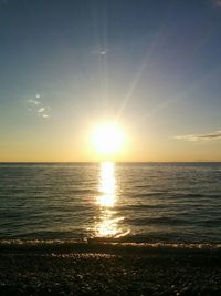 Scenic view of sea at sunset