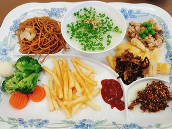 Close-up of salad in plate on table