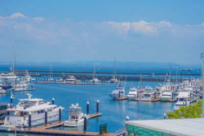 Boats in harbor