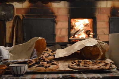 Close-up of cookies on table