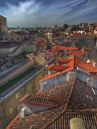 Aerial view of cityscape against sky