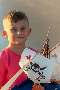 Portrait of cute boy smiling