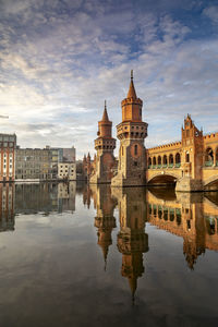 Reflection of buildings in city